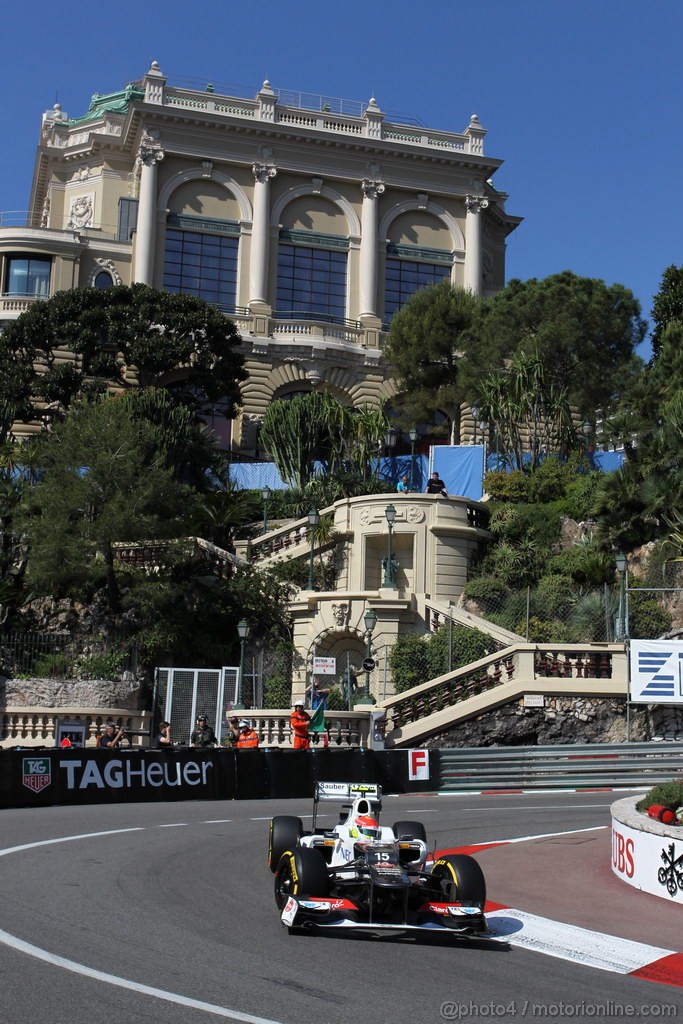 GP MONACO, 24.05.2012- Prove Libere 1, Sergio Prez (MEX) Sauber F1 Team C31