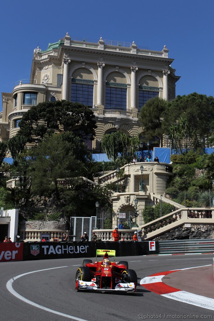 GP MONACO, 24.05.2012- Prove Libere 1, Fernando Alonso (ESP) Ferrari F2012 