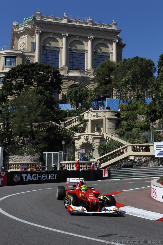 GP MONACO, 24.05.2012- Prove Libere 1, Felipe Massa (BRA) Ferrari F2012 