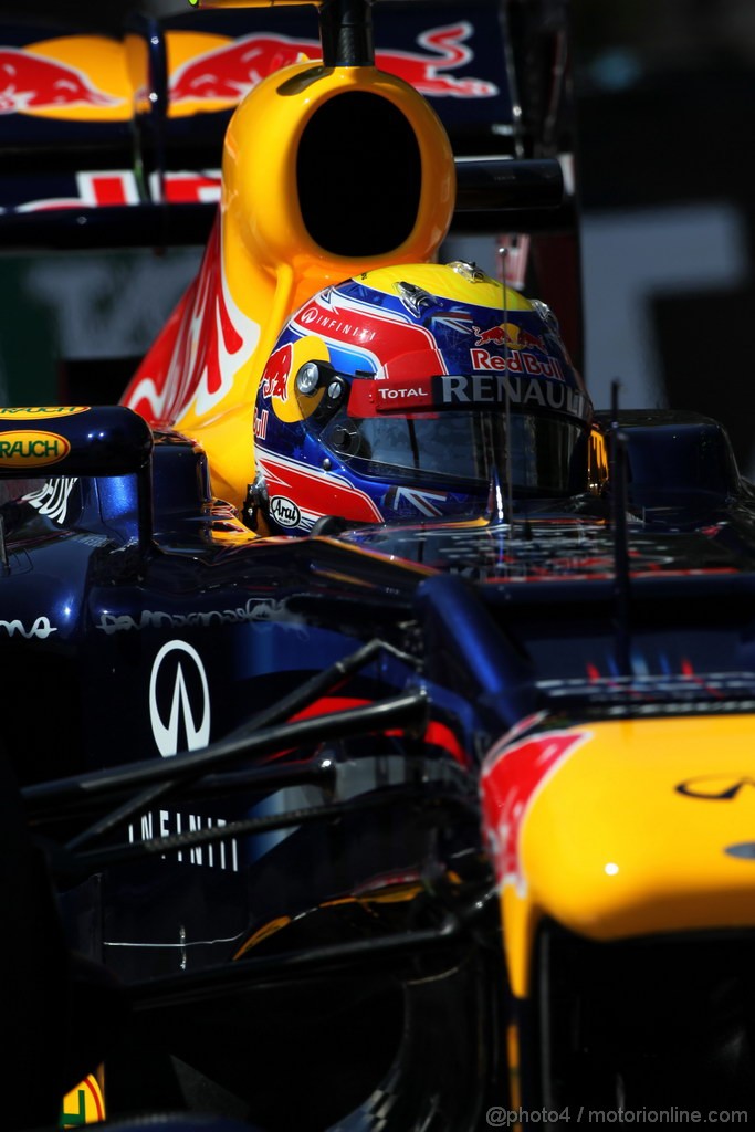 GP MONACO, 24.05.2012- Prove Libere 1, Mark Webber (AUS) Red Bull Racing RB8 