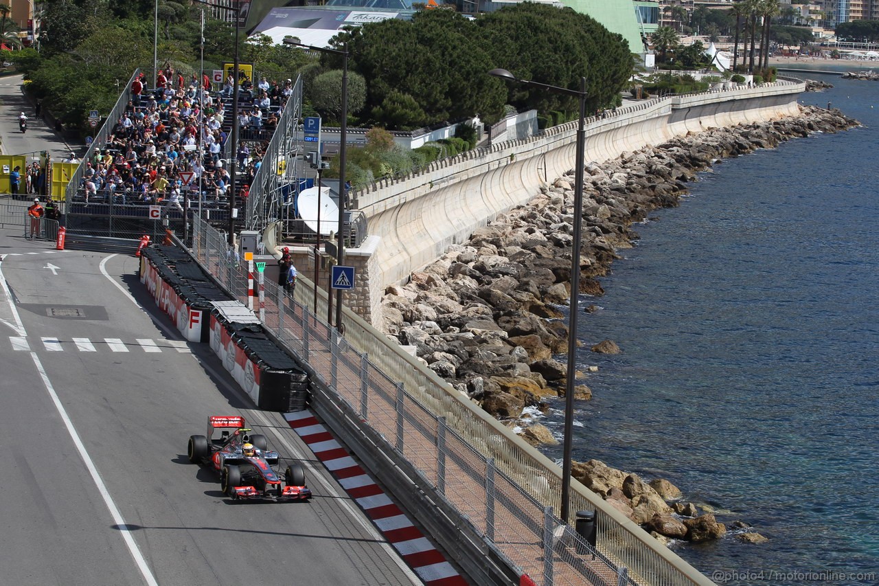 GP MONACO, 24.05.2012- Prove Libere 2, Lewis Hamilton (GBR) McLaren Mercedes MP4-27 