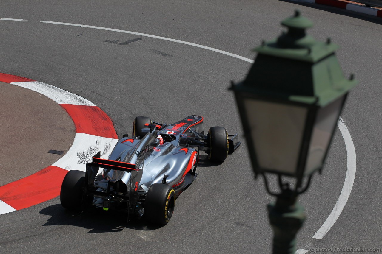 GP MONACO, 24.05.2012- Prove Libere 2, Jenson Button (GBR) McLaren Mercedes MP4-27 