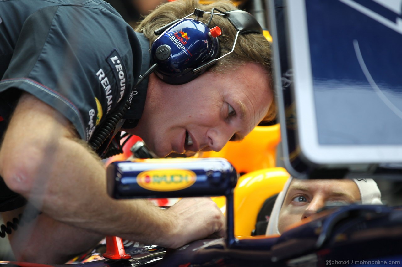 GP MONACO, 24.05.2012- Prove Libere 2, Christian Horner (GBR), Red Bull Racing, Sporting Director e Sebastian Vettel (GER) Red Bull Racing RB8 