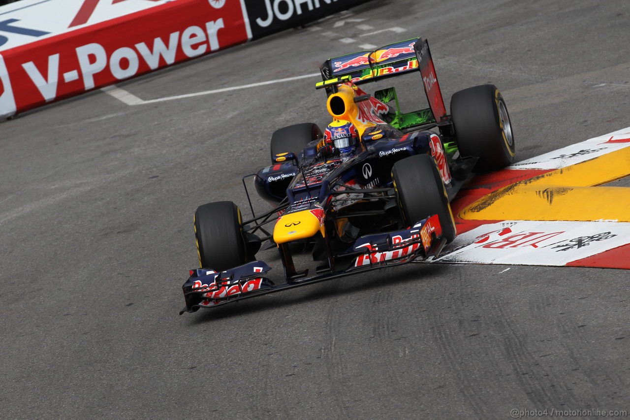GP MONACO, 24.05.2012- Prove Libere 2, Mark Webber (AUS) Red Bull Racing RB8 