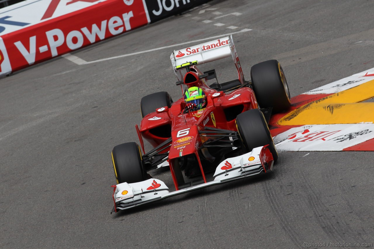 GP MONACO, 24.05.2012- Prove Libere 2, Felipe Massa (BRA) Ferrari F2012 
