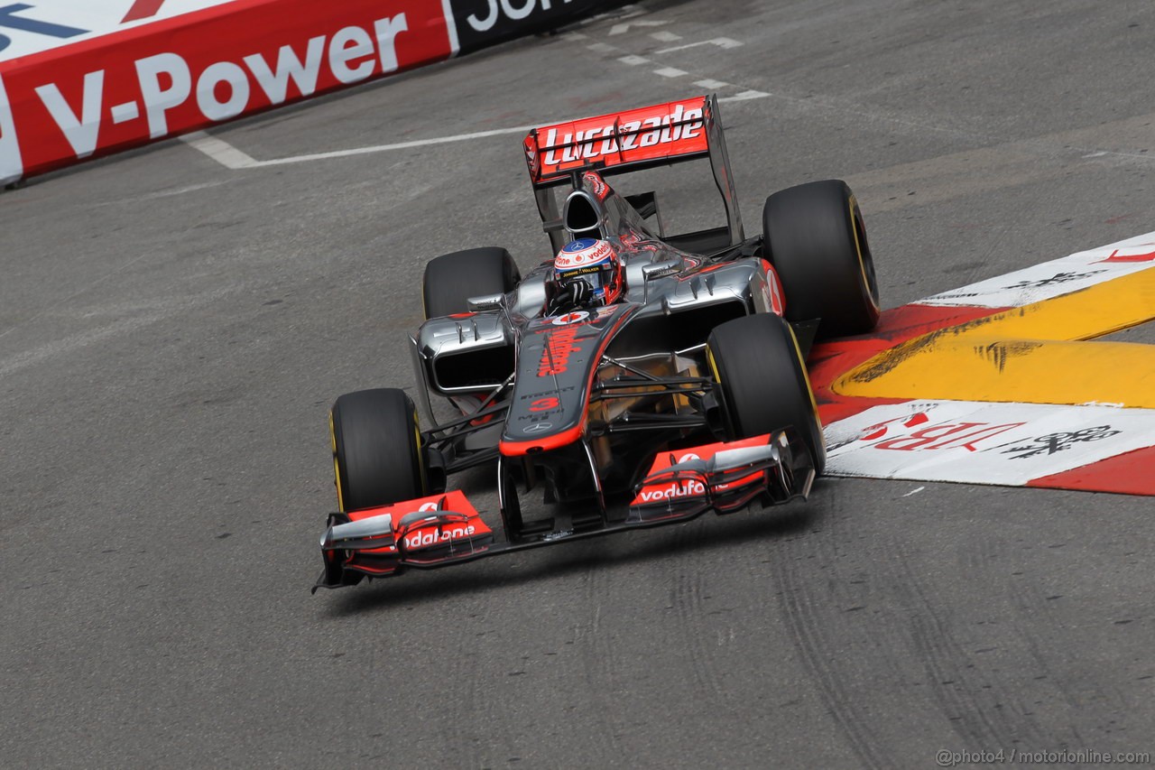 GP MONACO, 24.05.2012- Prove Libere 2, Jenson Button (GBR) McLaren Mercedes MP4-27 