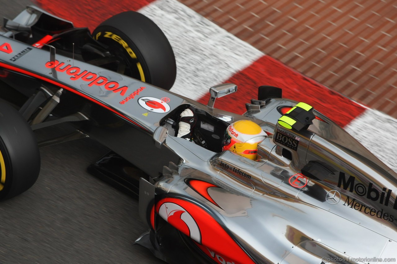 GP MONACO, 24.05.2012- Prove Libere 2, Lewis Hamilton (GBR) McLaren Mercedes MP4-27 