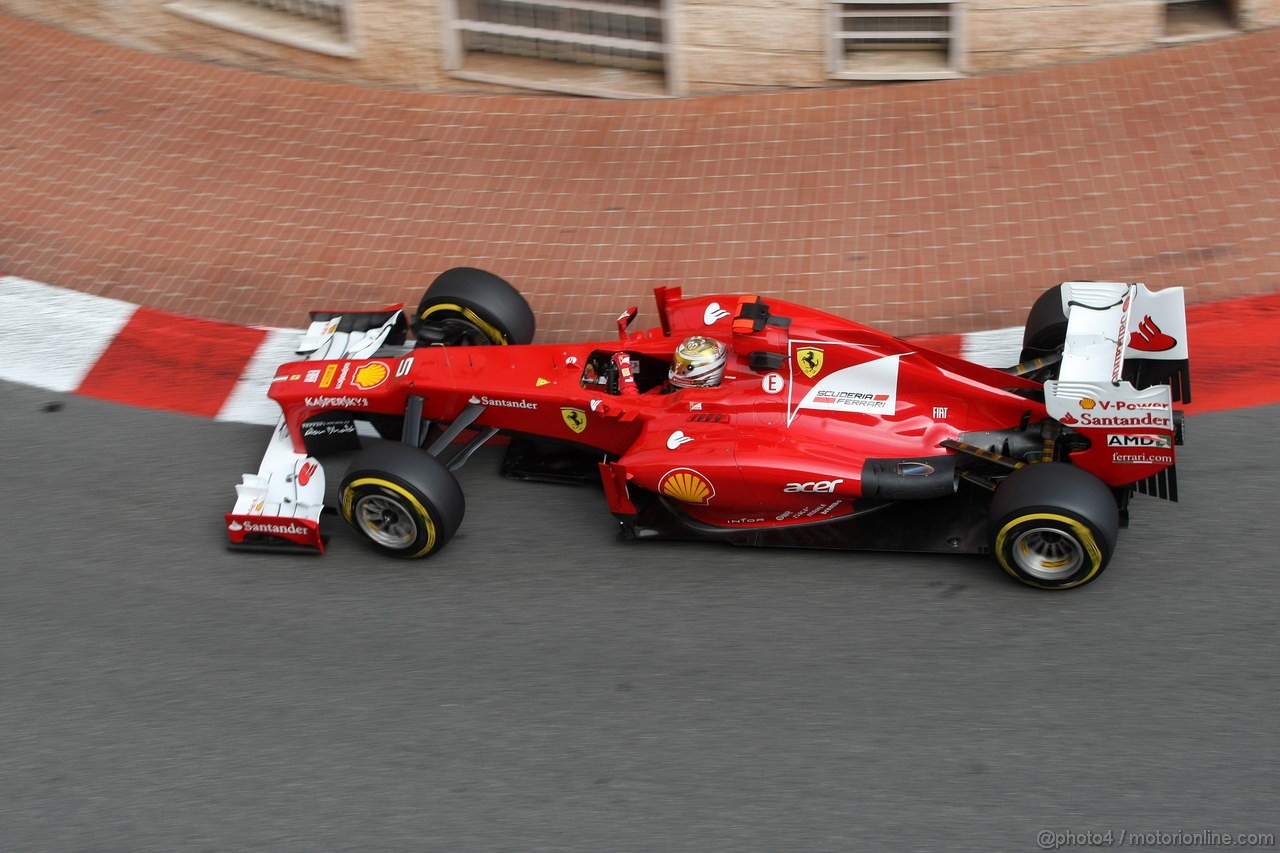 GP MONACO, 24.05.2012- Prove Libere 2, Fernando Alonso (ESP) Ferrari F2012 