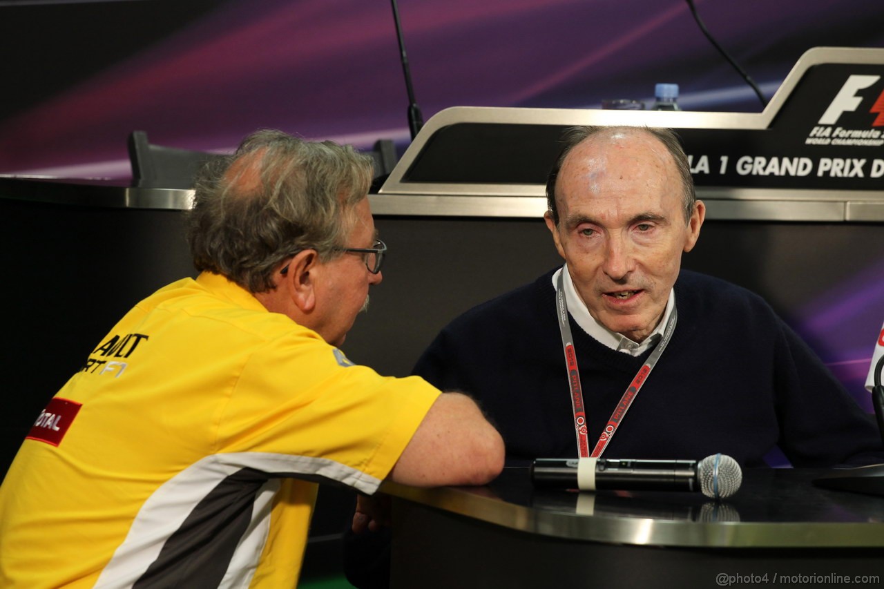 GP MONACO, 24.05.2012- Conferenza Stampa, Sir Frank Williams(gbr),Team Principal Williams F1 Team
