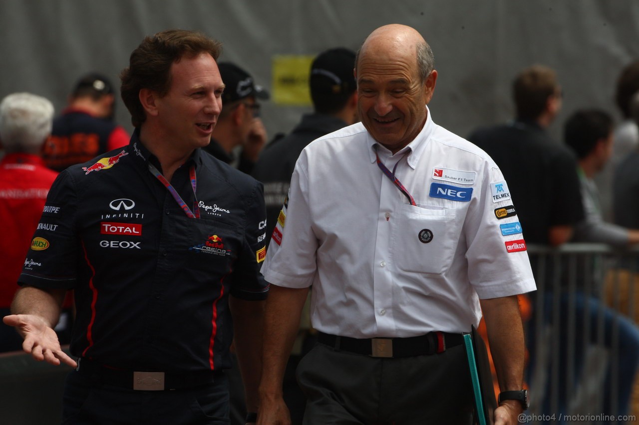 GP MONACO, 24.05.2012- Prove Libere 2, Christian Horner (GBR), Red Bull Racing, Sporting Director e Peter Sauber (SUI), Sauber F1 Team, Team Principal  