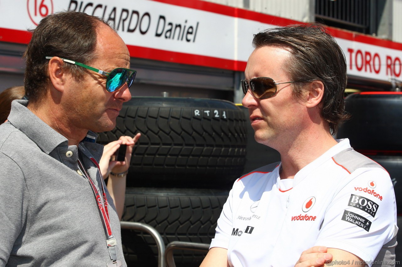 GP MONACO, 24.05.2012- Prove Libere 2, Gerard Berger, Scuderia Toro Rosso e Sam Michael (AUS) McLaren Mercedes MP4-27 