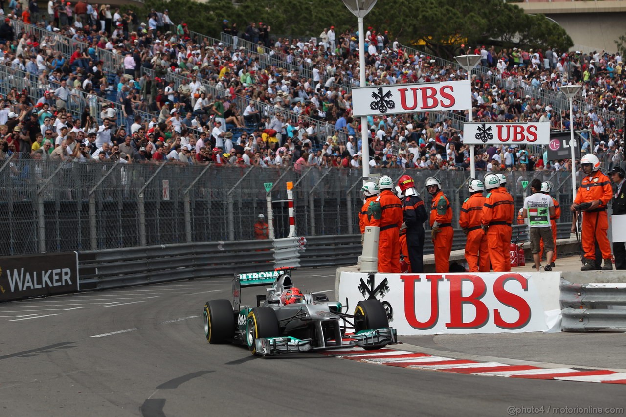 GP MONACO, 24.05.2012- Prove Libere 2, Michael Schumacher (GER) Mercedes AMG F1 W03 