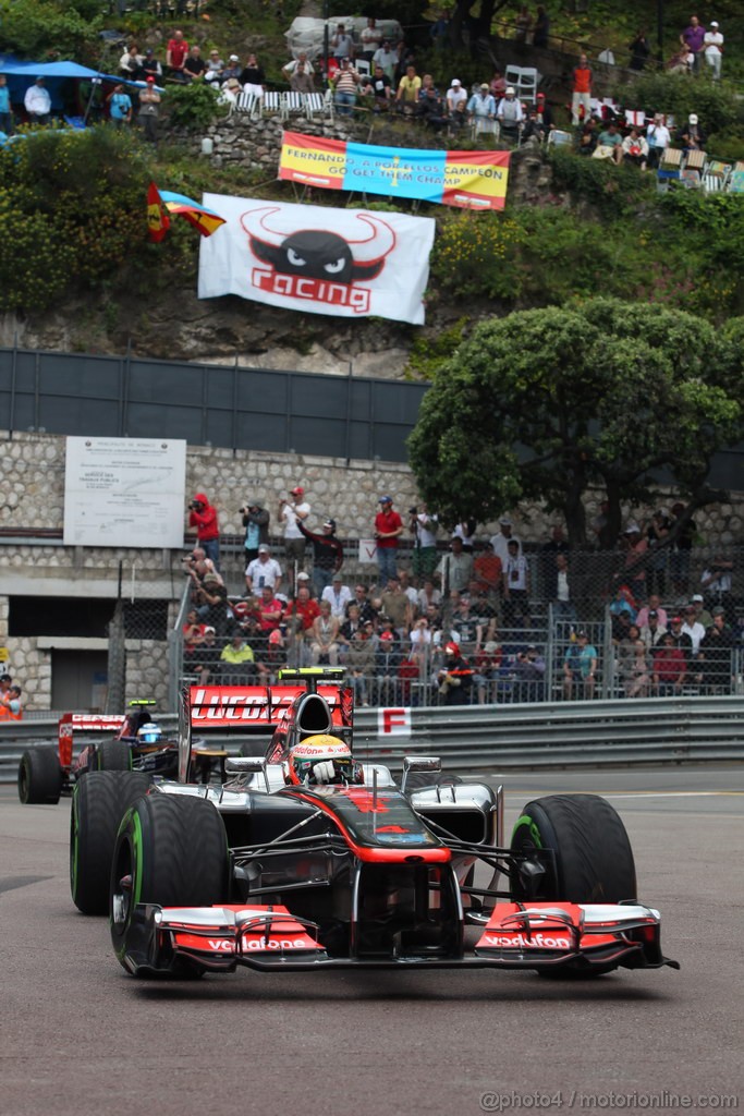 GP MONACO, 24.05.2012- Prove Libere 2,  Lewis Hamilton (GBR) McLaren Mercedes MP4-27 