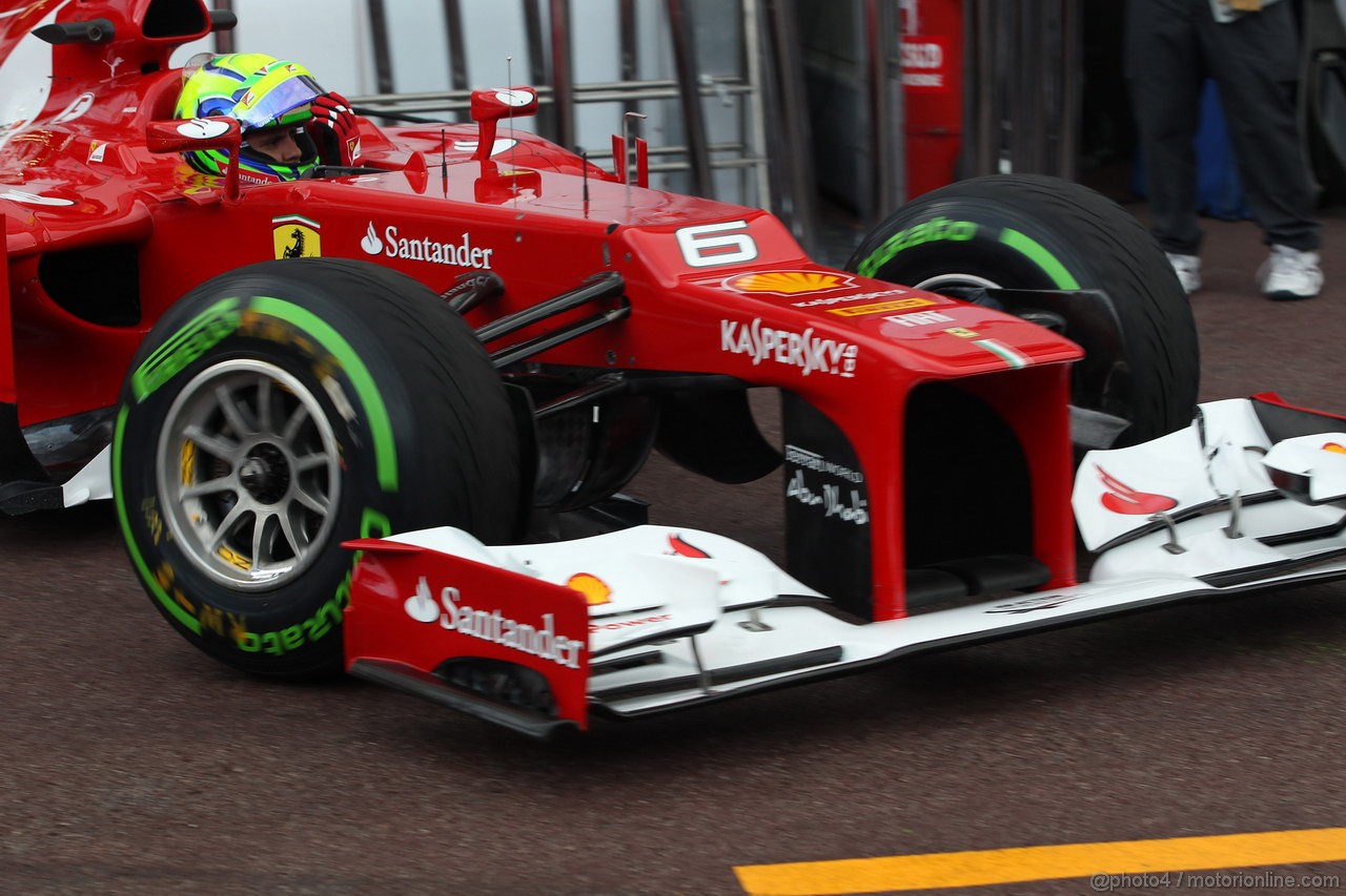 GP MONACO, 24.05.2012- Prove Libere 2,  Felipe Massa (BRA) Ferrari F2012 