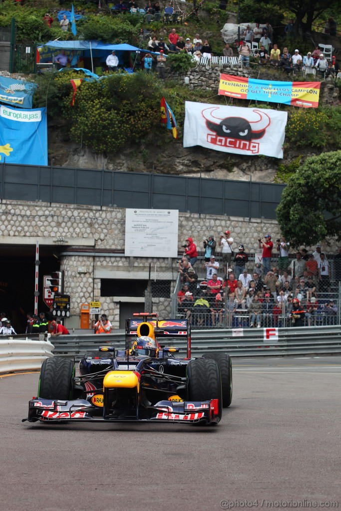 GP MONACO, 24.05.2012- Prove Libere 2,  Sebastian Vettel (GER) Red Bull Racing RB8 