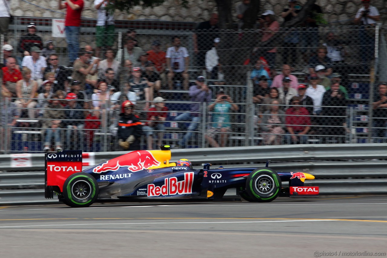 GP MONACO, 24.05.2012- Prove Libere 2,  Mark Webber (AUS) Red Bull Racing RB8 