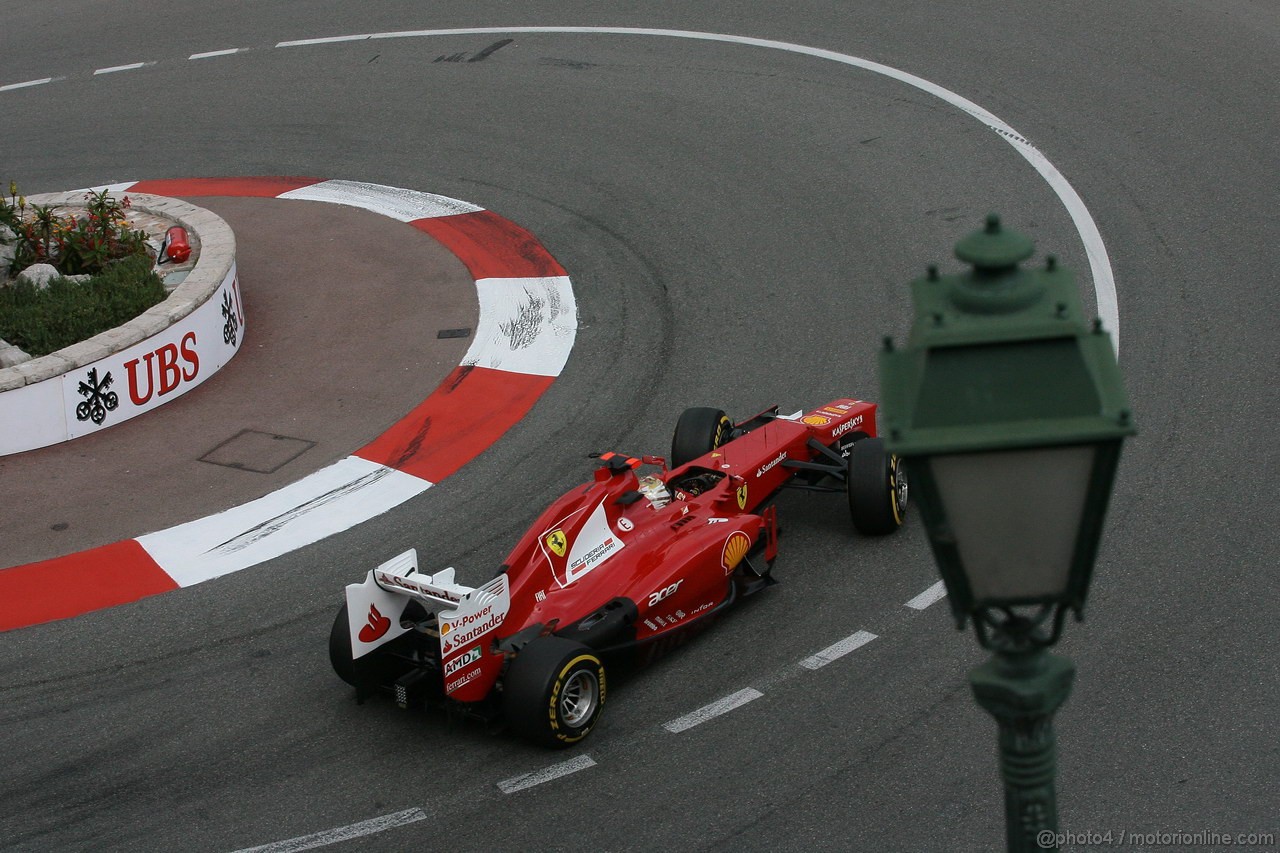 GP MONACO, 24.05.2012- Prove Libere 2, Fernando Alonso (ESP) Ferrari F2012 