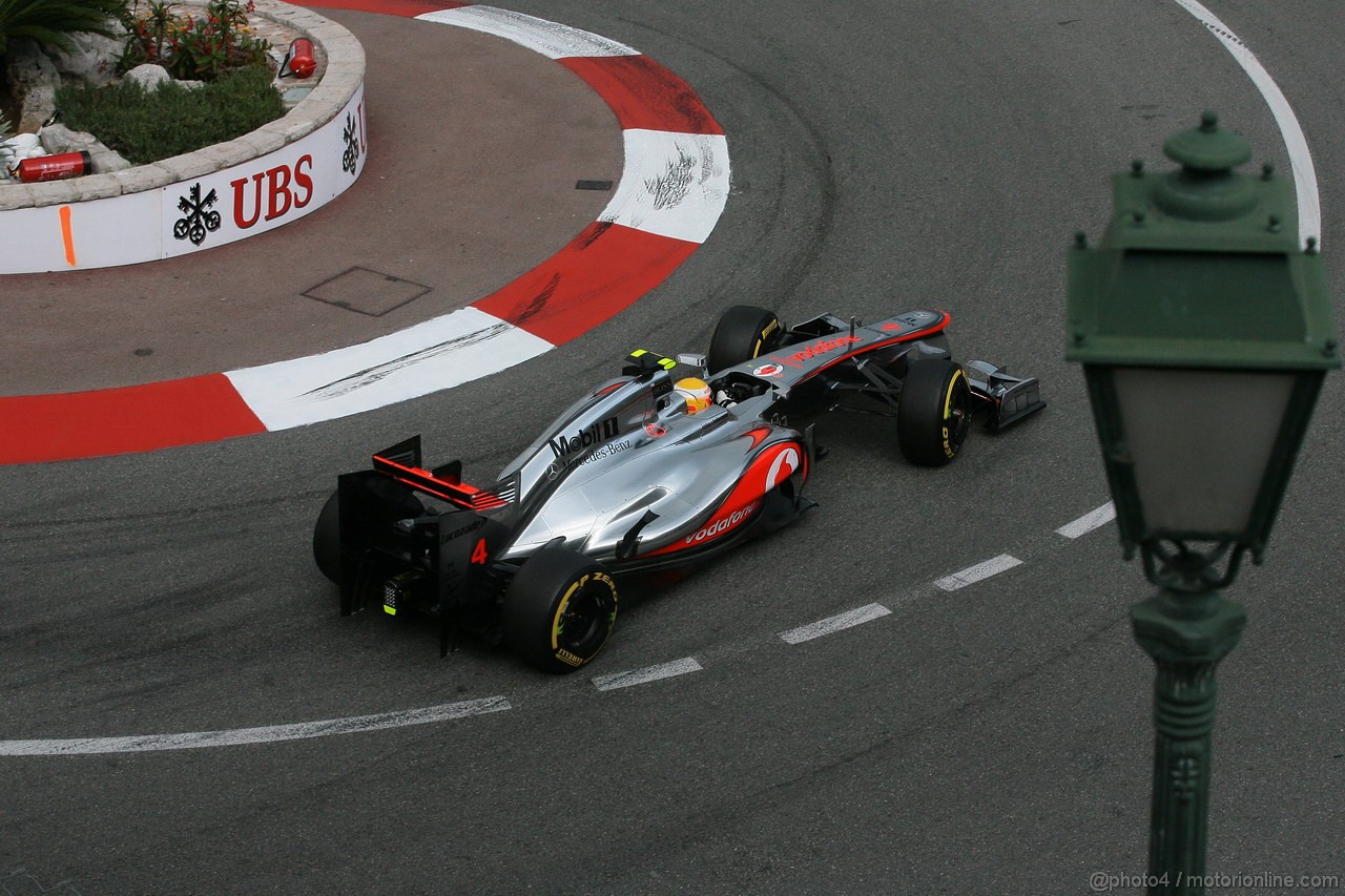 GP MONACO, 24.05.2012- Prove Libere 2, Lewis Hamilton (GBR) McLaren Mercedes MP4-27 