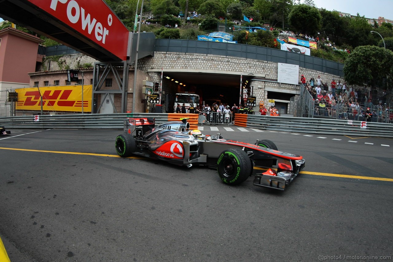 GP MONACO, 24.05.2012- Prove Libere 2, Lewis Hamilton (GBR) McLaren Mercedes MP4-27 