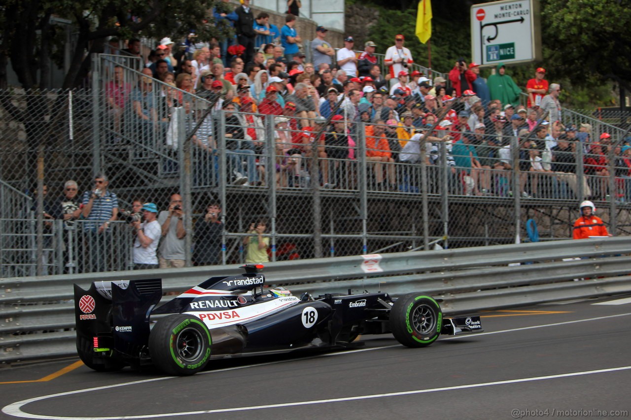 GP MONACO, 24.05.2012- Prove Libere 2, Pastor Maldonado (VEN) Williams F1 Team FW34 