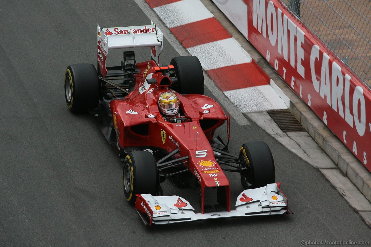 GP MONACO, 24.05.2012- Prove Libere 2, Fernando Alonso (ESP) Ferrari F2012 