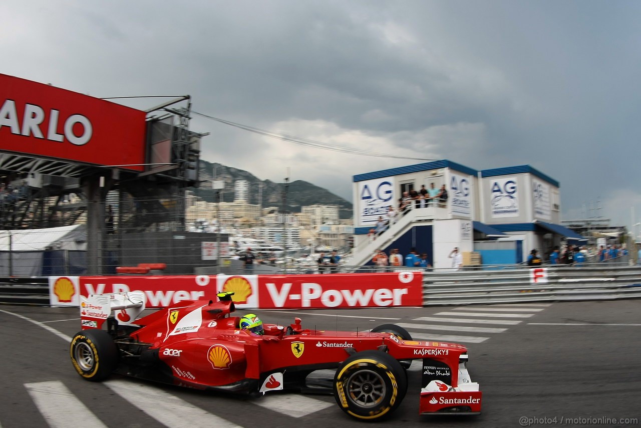 GP MONACO, 24.05.2012- Prove Libere 2, Felipe Massa (BRA) Ferrari F2012 