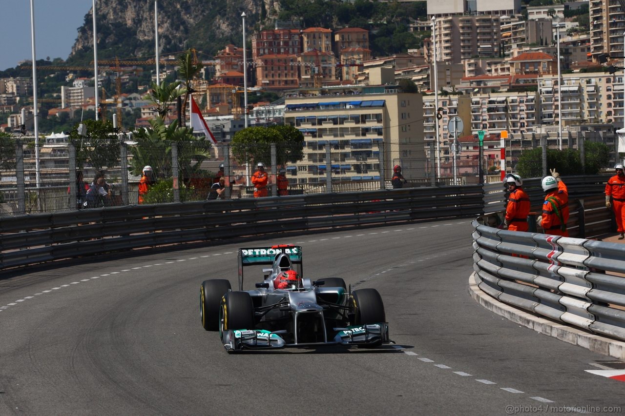 GP MONACO, 26.05.2012-  Prove Libere 3, Michael Schumacher (GER) Mercedes AMG F1 W03