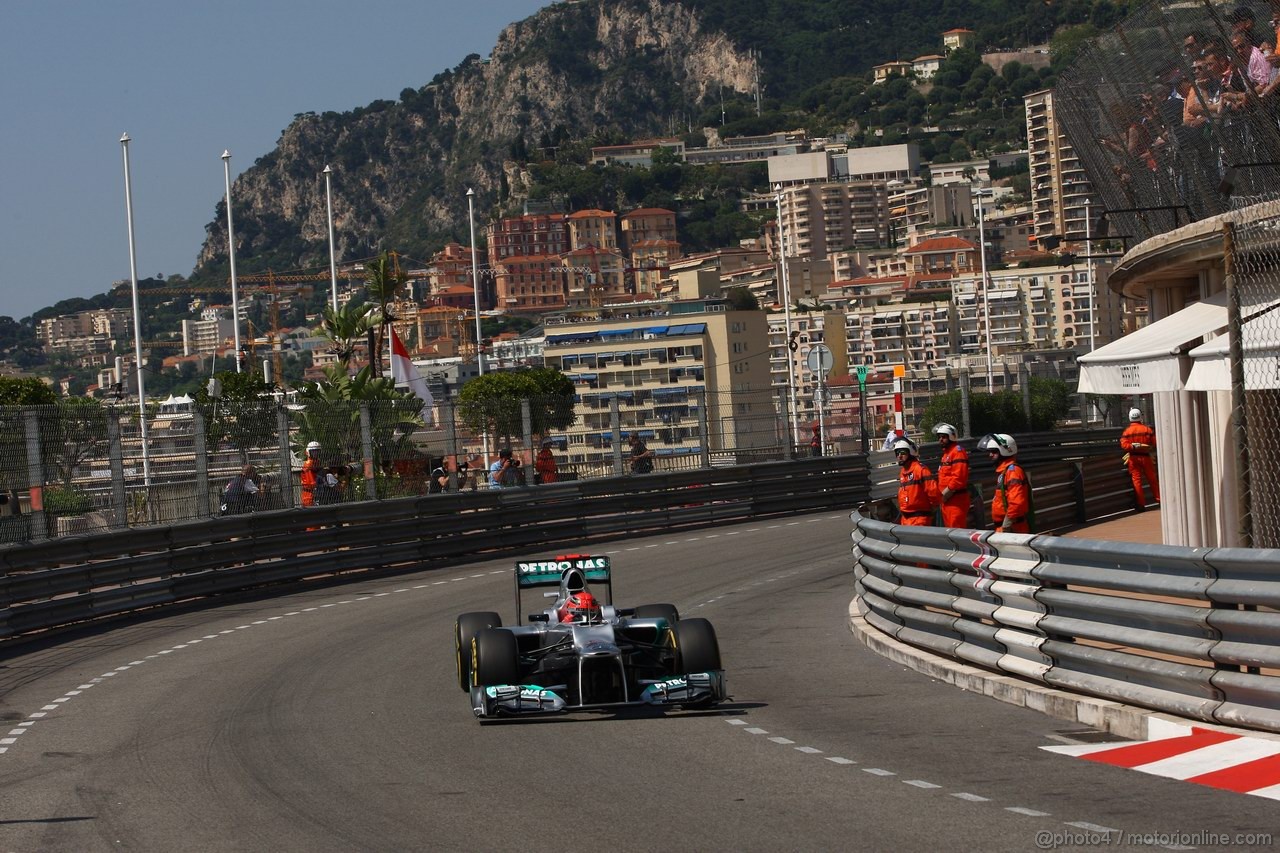 GP MONACO, 26.05.2012-  Prove Libere 3, Michael Schumacher (GER) Mercedes AMG F1 W03 