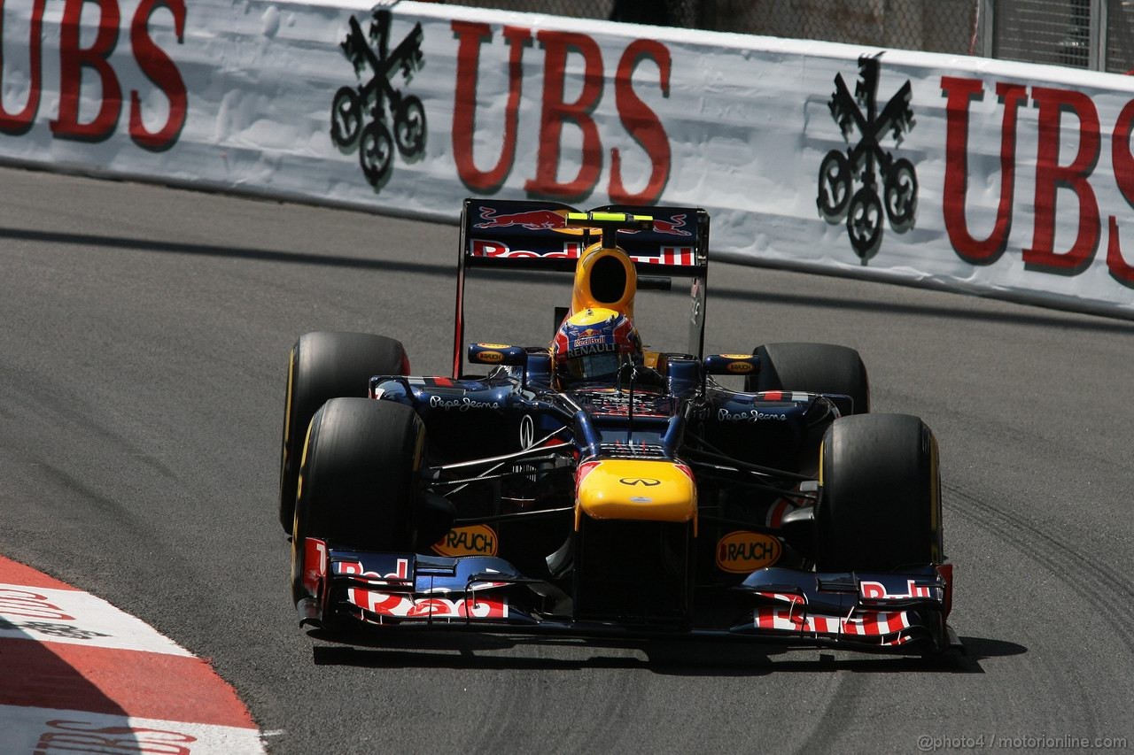 GP MONACO, 26.05.2012-  Prove Libere 3, Mark Webber (AUS) Red Bull Racing RB8