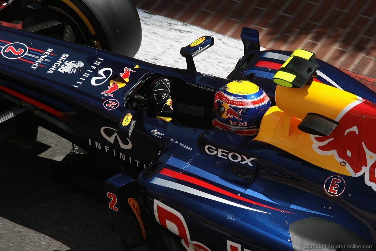 GP MONACO, 26.05.2012-  Prove Libere 3, Mark Webber (AUS) Red Bull Racing RB8 