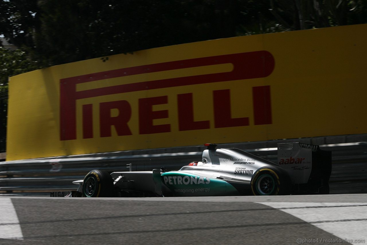 GP MONACO, 26.05.2012-  Prove Libere 3, Michael Schumacher (GER) Mercedes AMG F1 W03