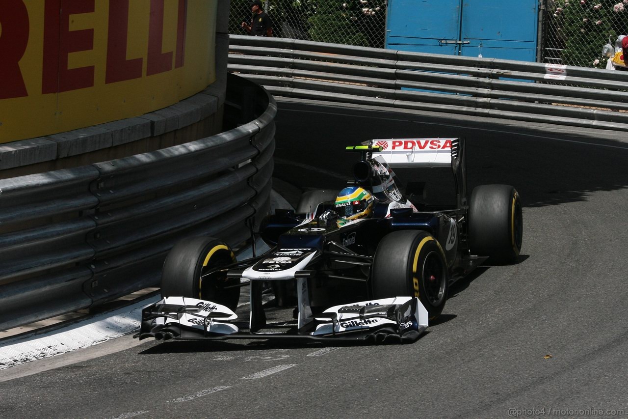 GP MONACO, 26.05.2012-  Prove Libere 3, Bruno Senna (BRA) Williams F1 Team FW34 