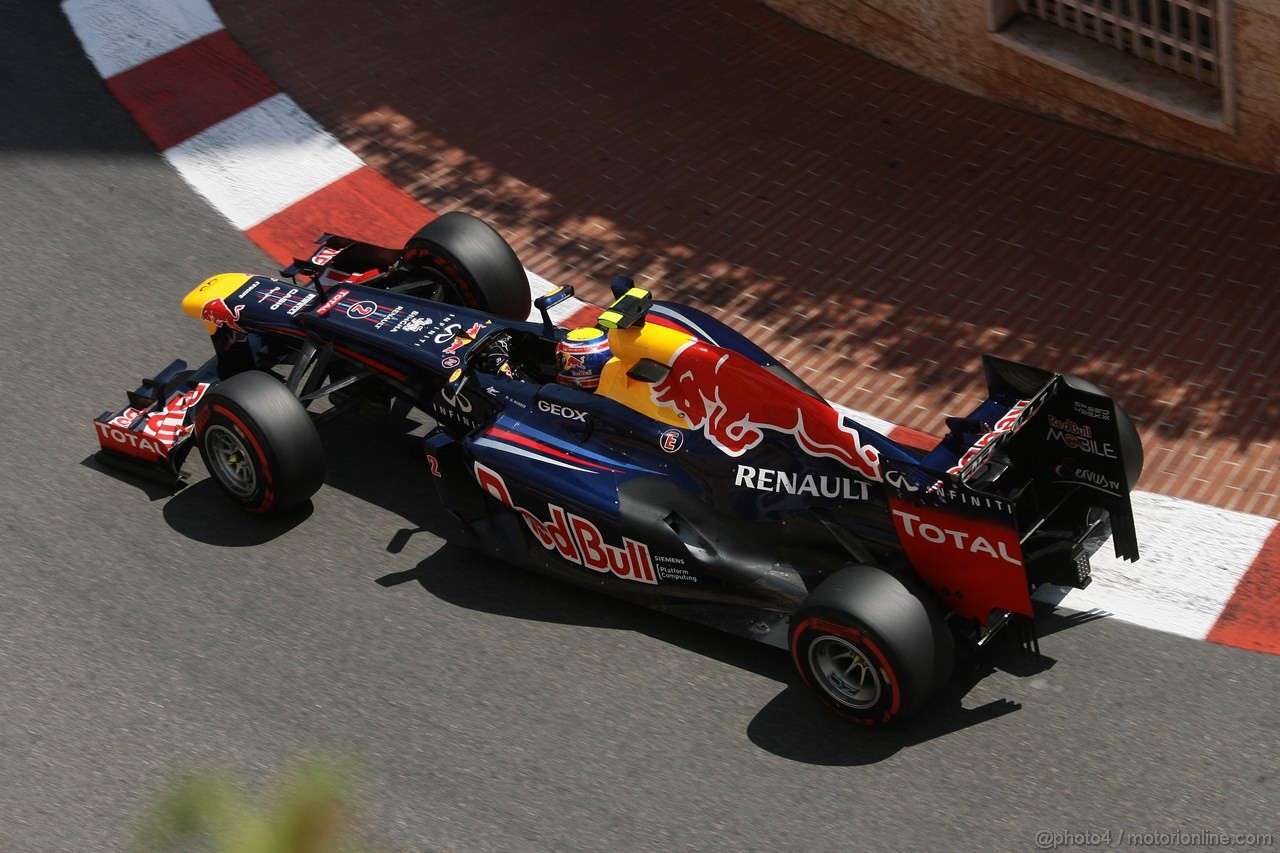 GP MONACO, 26.05.2012-  Prove Libere 3, Mark Webber (AUS) Red Bull Racing RB8