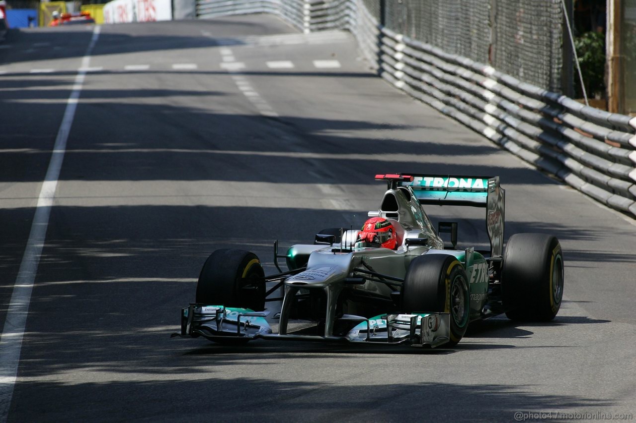 GP MONACO, 26.05.2012-  Prove Libere 3, Michael Schumacher (GER) Mercedes AMG F1 W03
