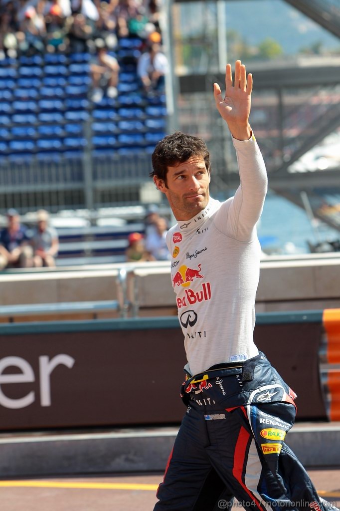 GP MONACO, 26.05.2012-  Prove Libere 3, Mark Webber (AUS) Red Bull Racing RB8
