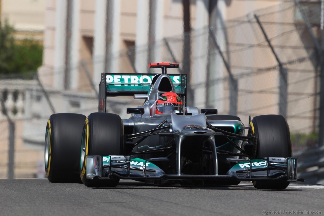 GP MONACO, 26.05.2012-  Prove Libere 3, Michael Schumacher (GER) Mercedes AMG F1 W03 