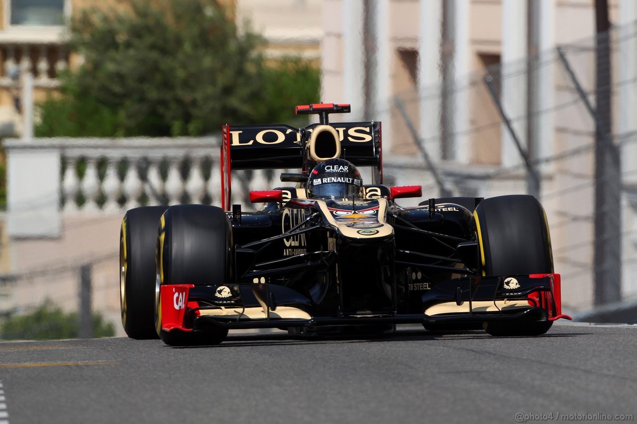 GP MONACO, 26.05.2012-  Prove Libere 3, Kimi Raikkonen (FIN) Lotus F1 Team E20 