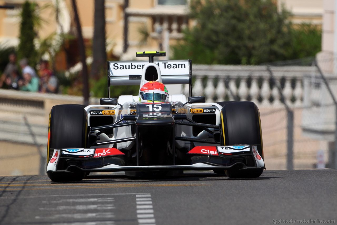 GP MONACO, 26.05.2012-  Prove Libere 3, Sergio Pérez (MEX) Sauber F1 Team C31