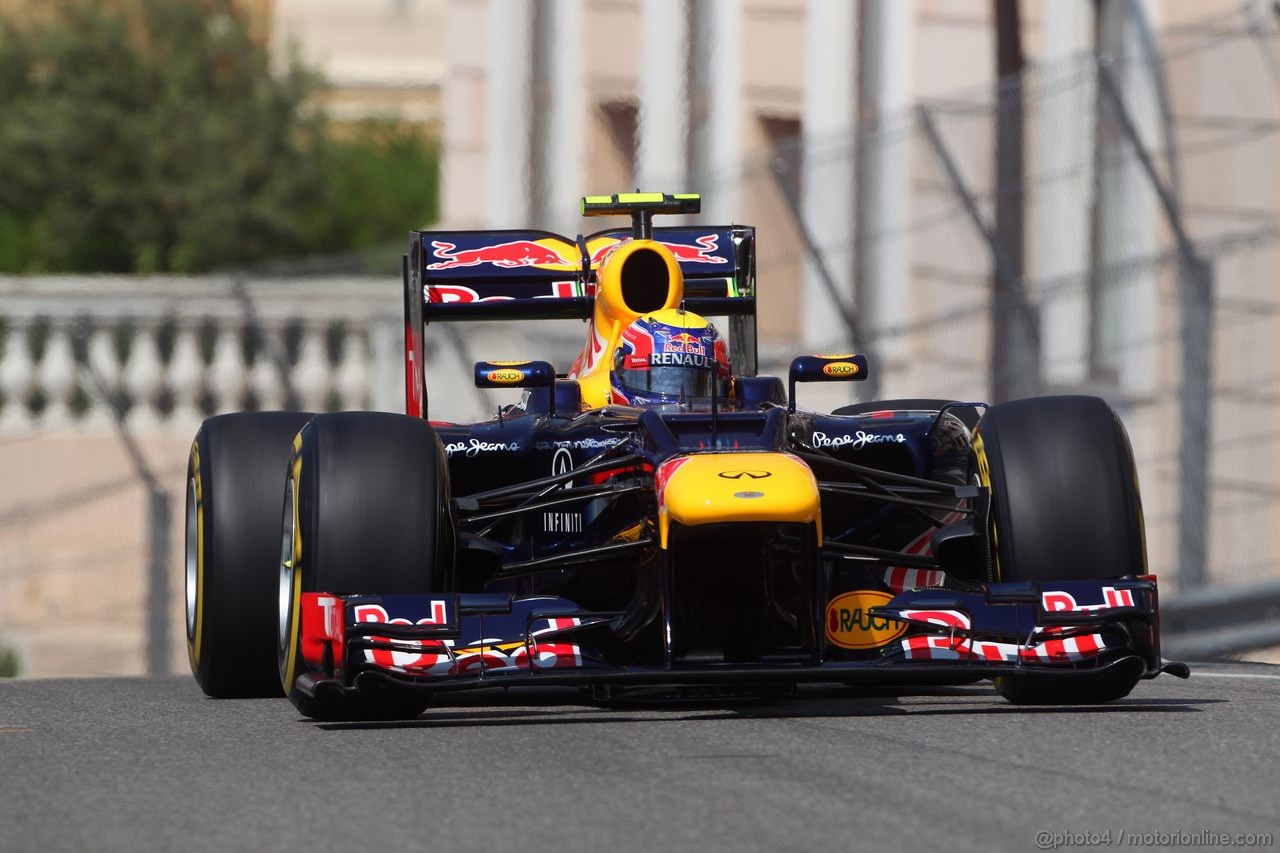 GP MONACO, 26.05.2012-  Prove Libere 3, Mark Webber (AUS) Red Bull Racing RB8 