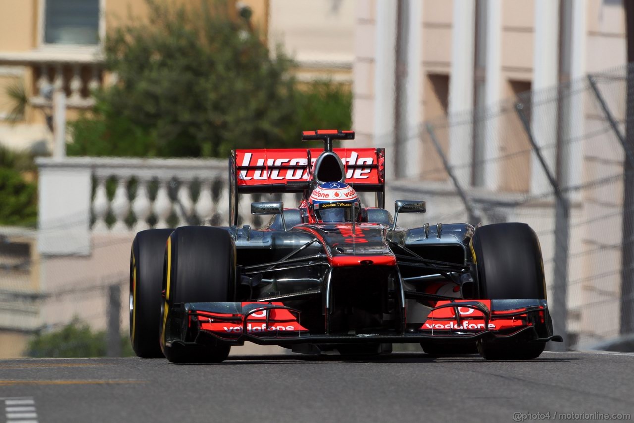 GP MONACO, 26.05.2012-  Prove Libere 3, Jenson Button (GBR) McLaren Mercedes MP4-27