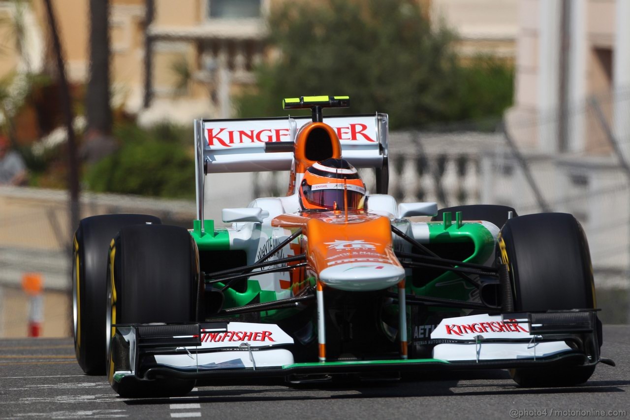GP MONACO, 26.05.2012-  Prove Libere 3, Nico Hulkenberg (GER) Sahara Force India F1 Team VJM05 