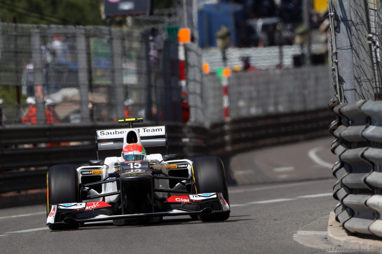 GP MONACO, 26.05.2012-  Prove Libere 3, Sergio Pérez (MEX) Sauber F1 Team C31 