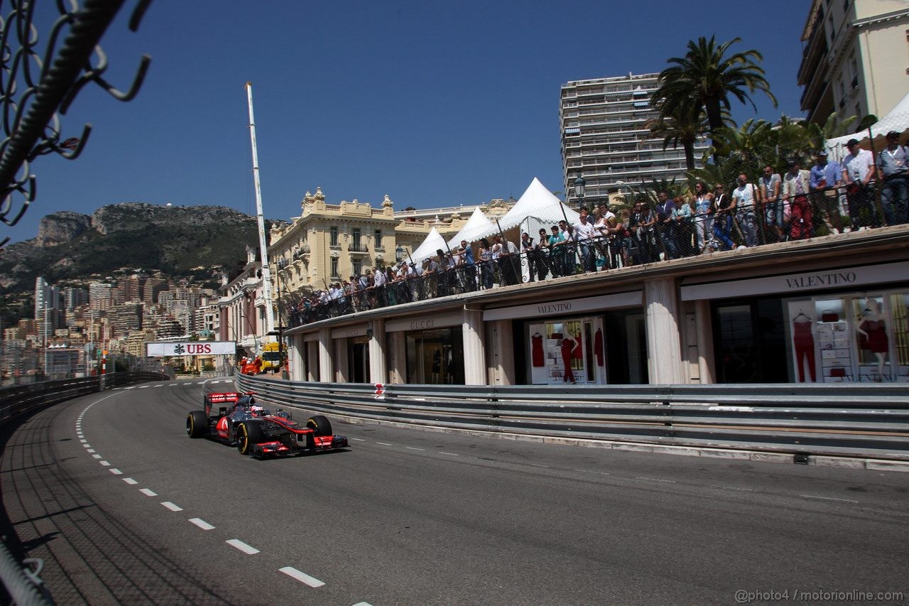 GP MONACO, 26.05.2012-  Prove Libere 3, Jenson Button (GBR) McLaren Mercedes MP4-27 