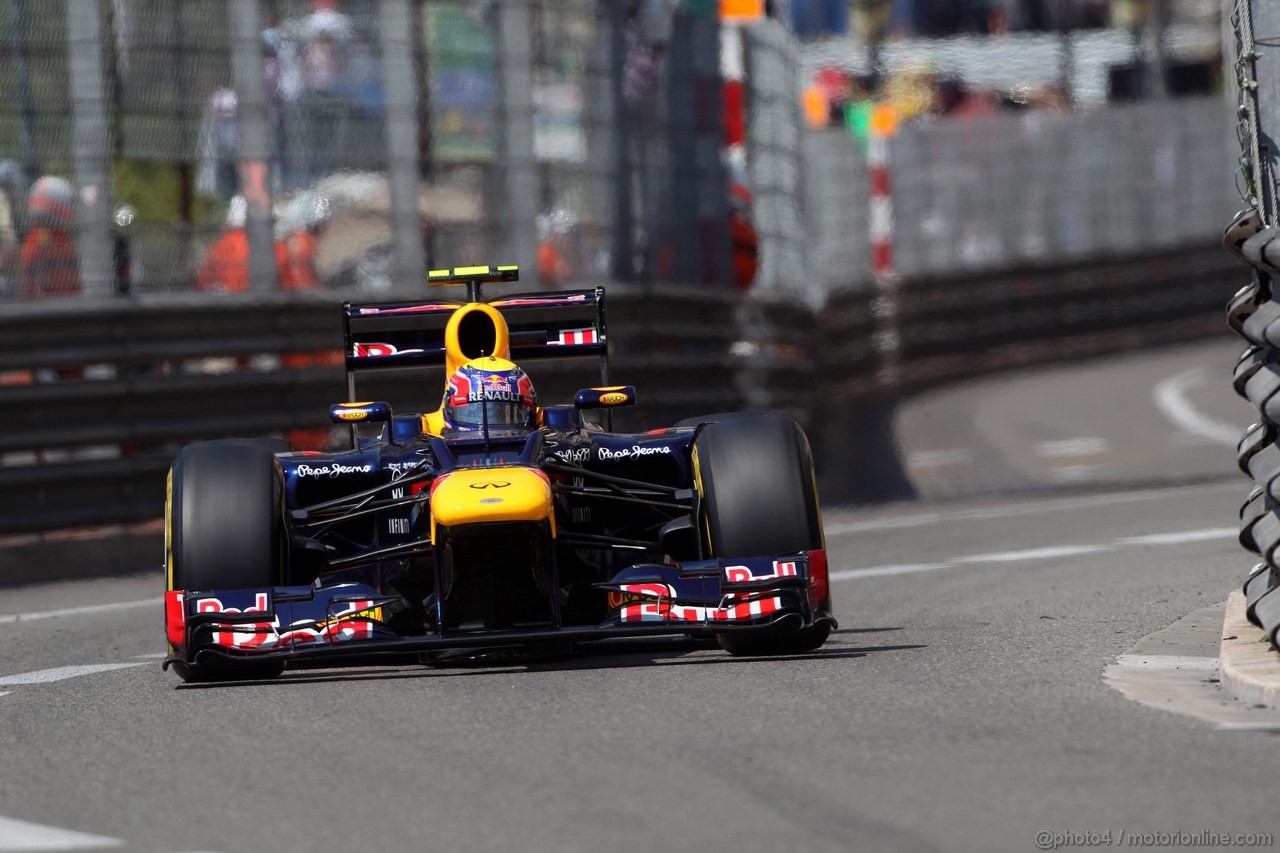 GP MONACO, 26.05.2012-  Prove Libere 3, Mark Webber (AUS) Red Bull Racing RB8