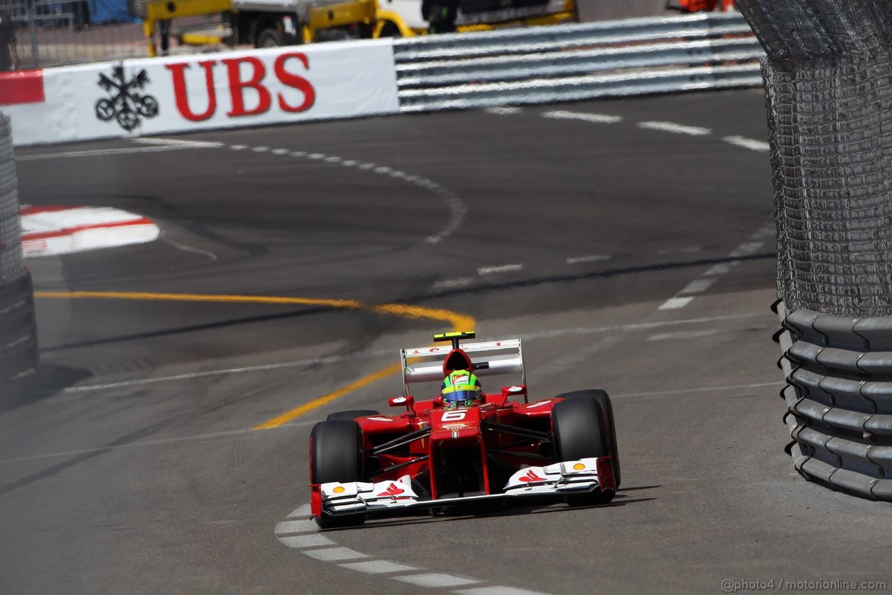 GP MONACO, 26.05.2012-  Prove Libere 3, Felipe Massa (BRA) Ferrari F2012