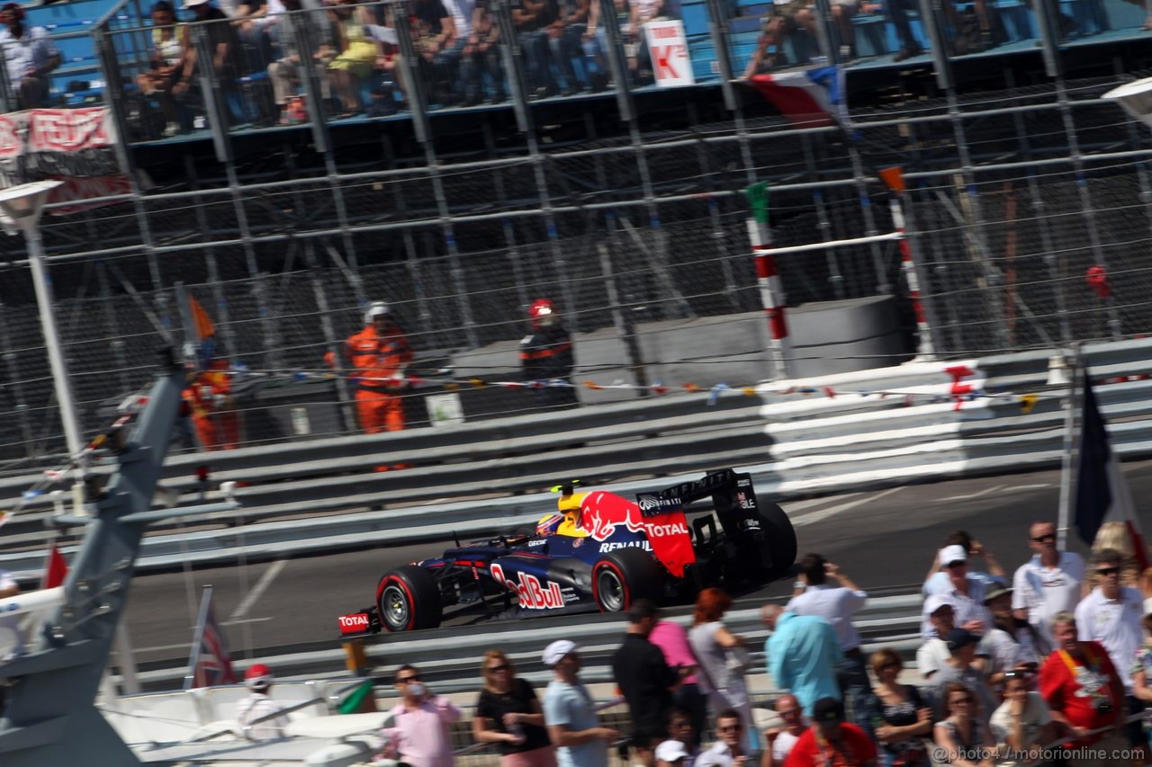 GP MONACO, 26.05.2012-  Prove Libere 3, Mark Webber (AUS) Red Bull Racing RB8