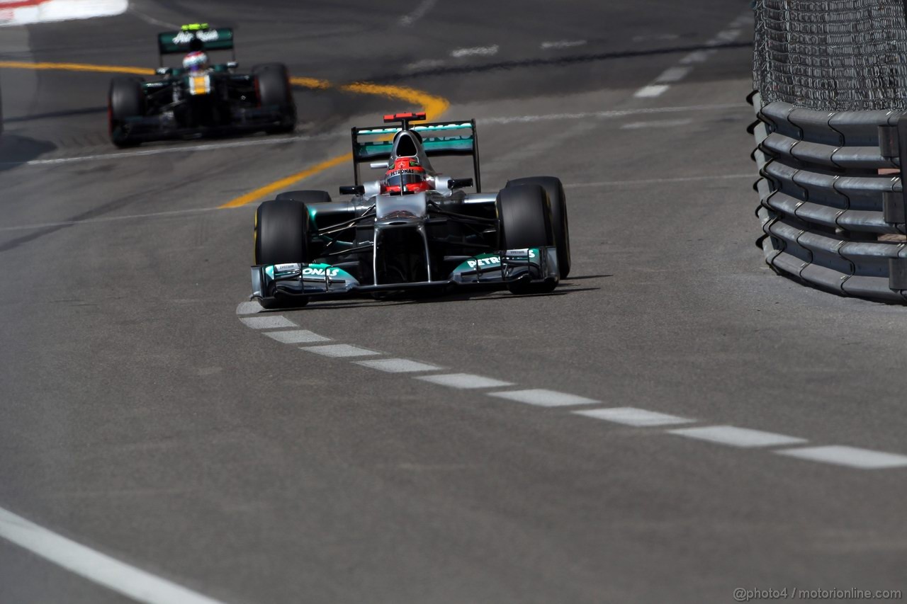 GP MONACO, 26.05.2012-  Prove Libere 3, Michael Schumacher (GER) Mercedes AMG F1 W03