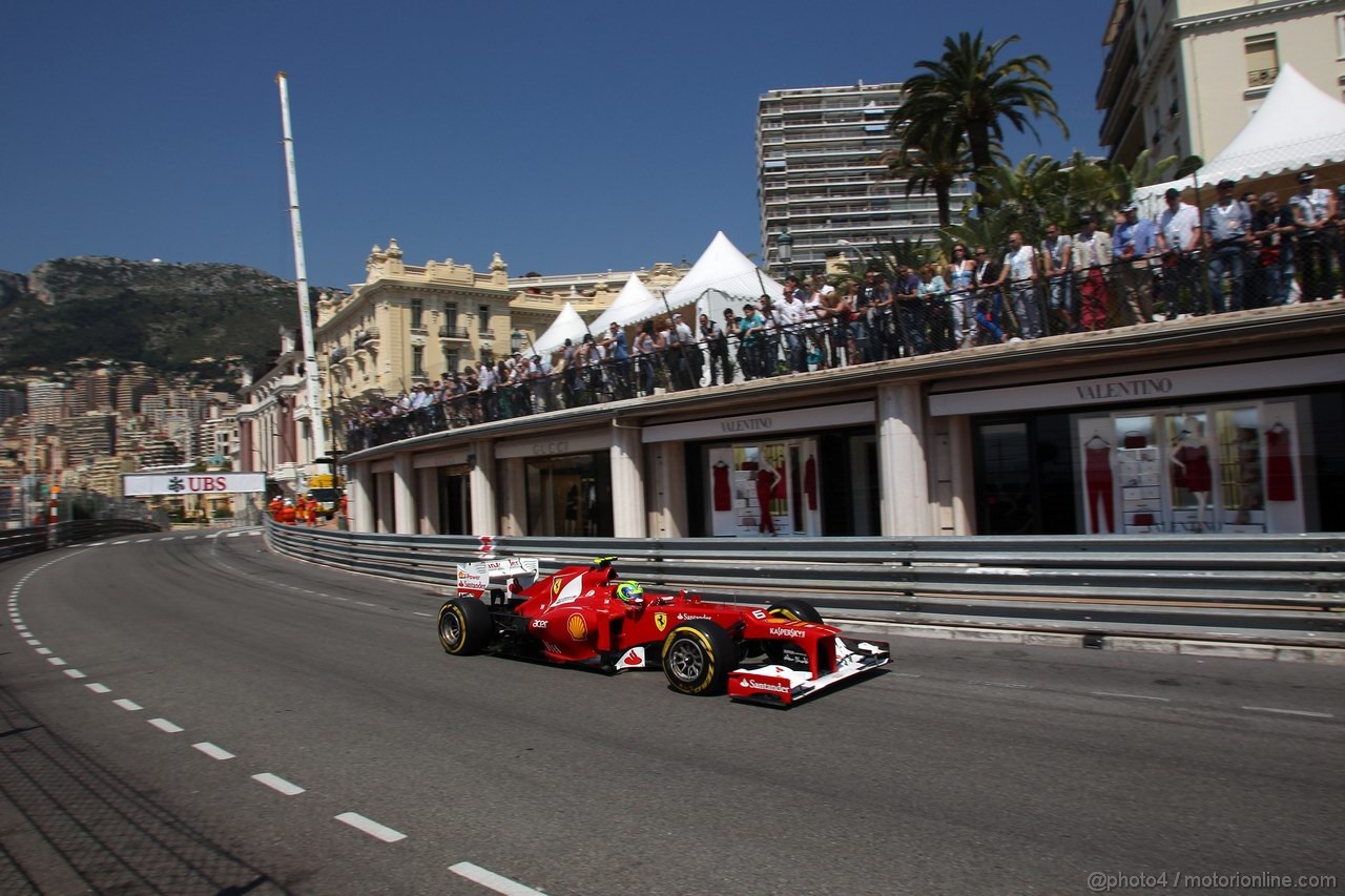 GP MONACO, 26.05.2012-  Prove Libere 3, Felipe Massa (BRA) Ferrari F2012