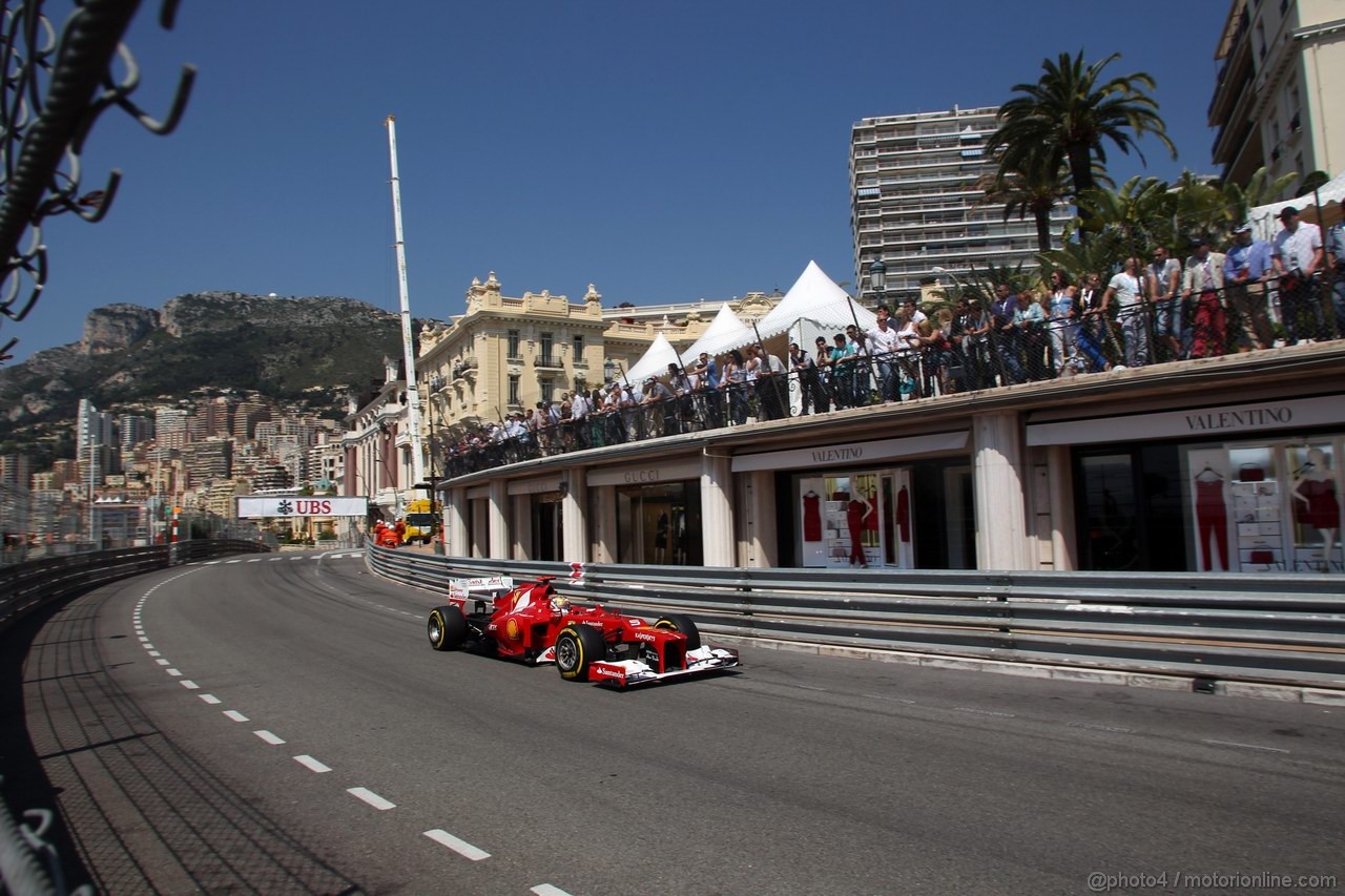 GP MONACO, 26.05.2012-  Prove Libere 3, Fernando Alonso (ESP) Ferrari F2012