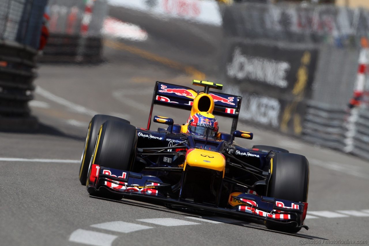 GP MONACO, 26.05.2012-  Prove Libere 3, Mark Webber (AUS) Red Bull Racing RB8